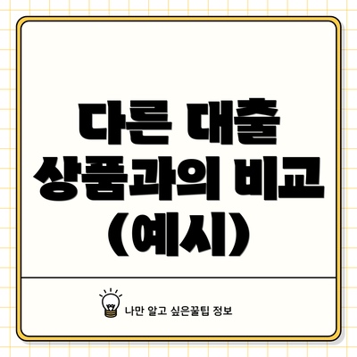 다른 대출 상품과의 비교 (예시)