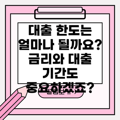 대출 한도는 얼마나 될까요? 금리와 대출 기간도 중요하겠죠?