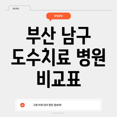 부산 남구 도수치료 병원 비교표