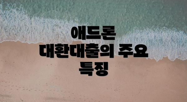 애드론 대환대출의 주요 특징