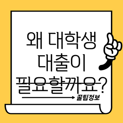 왜 대학생 대출이 필요할까요?