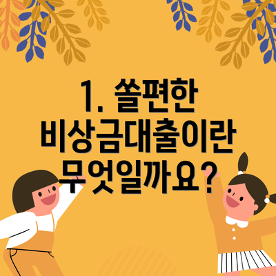 1. 쏠편한 비상금대출이란 무엇일까요?