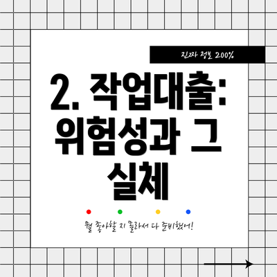 2. 작업대출: 위험성과 그 실체