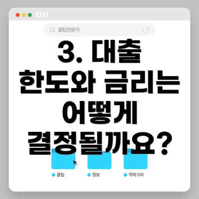 3. 대출 한도와 금리는 어떻게 결정될까요?