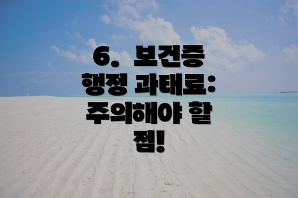 6.  보건증 행정 과태료: 주의해야 할 점!