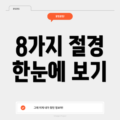 8가지 절경 한눈에 보기