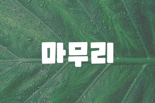 마무리