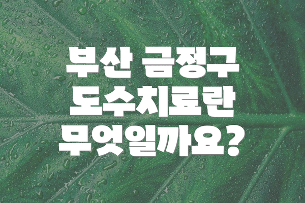 부산 금정구 도수치료란 무엇일까요?