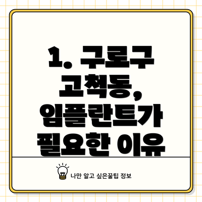 1. 구로구 고척동, 임플란트가 필요한 이유
