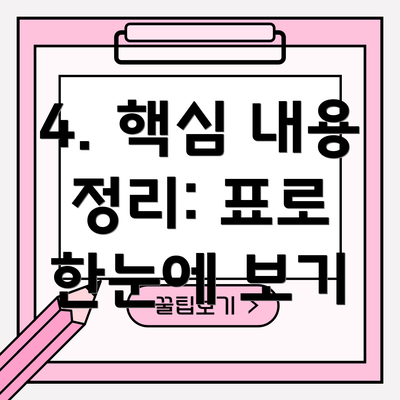 4. 핵심 내용 정리: 표로 한눈에 보기