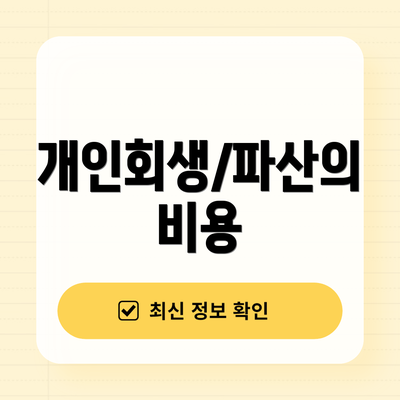 개인회생/파산의 비용
