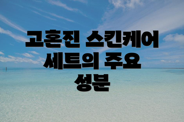 고혼진 스킨케어 세트의 주요 성분