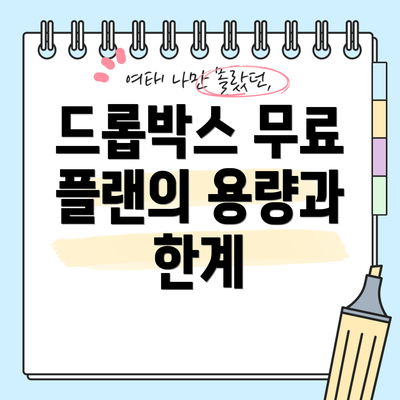 드롭박스 무료 플랜의 용량과 한계