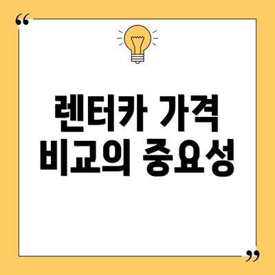 렌터카 가격 비교의 중요성