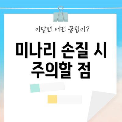 미나리 손질 시 주의할 점