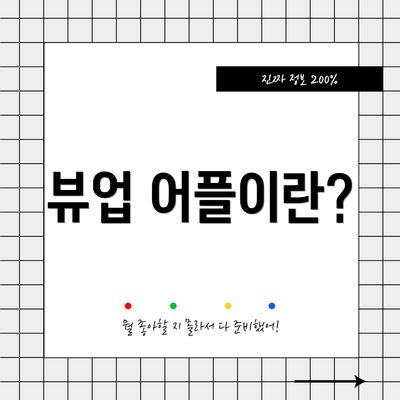 뷰업 어플이란?