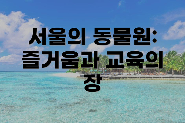 서울의 동물원: 즐거움과 교육의 장
