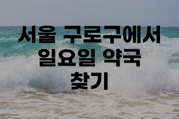 서울 구로구에서 일요일 약국 찾기