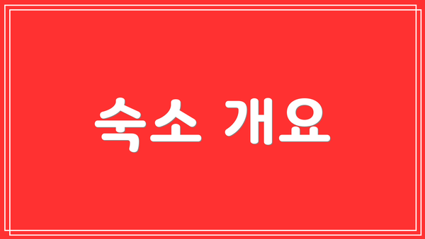 숙소 개요