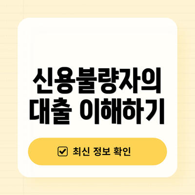 신용불량자의 대출 이해하기