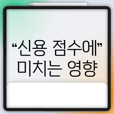 신용 점수에 미치는 영향