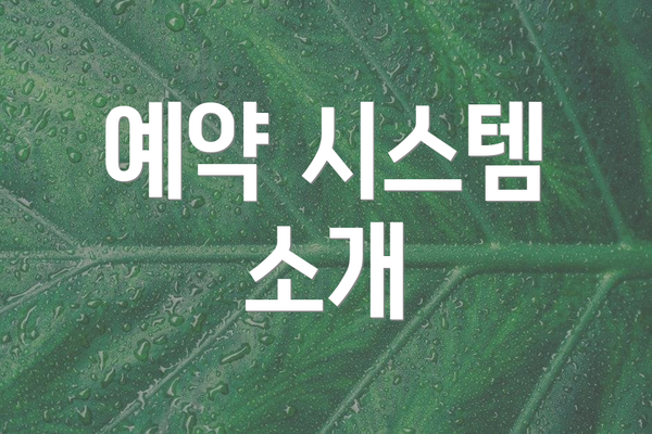 예약 시스템 소개