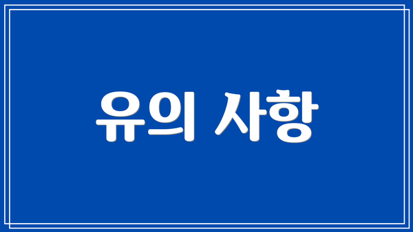 유의 사항