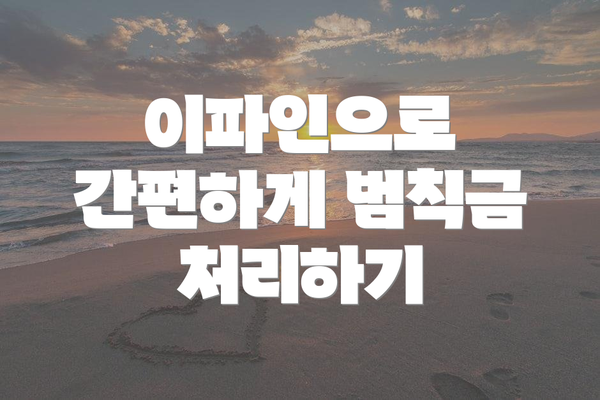 이파인으로 간편하게 범칙금 처리하기