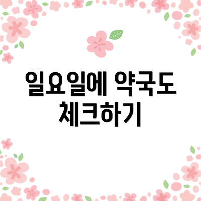 일요일에 약국도 체크하기