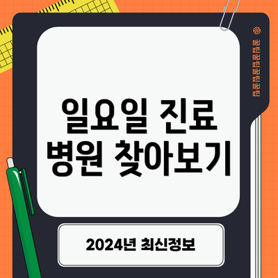 일요일 진료 병원 찾아보기