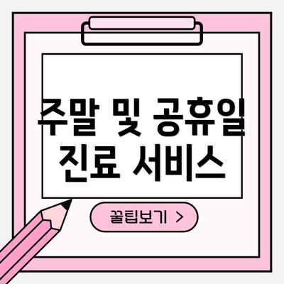 주말 및 공휴일 진료 서비스
