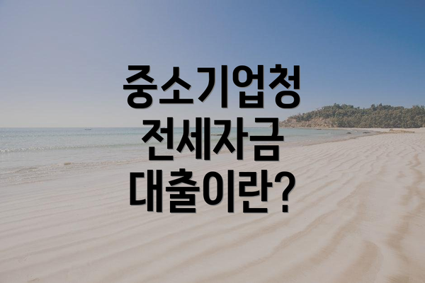 중소기업청 전세자금 대출이란?