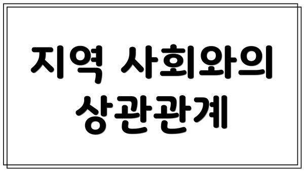 지역 사회와의 상관관계
