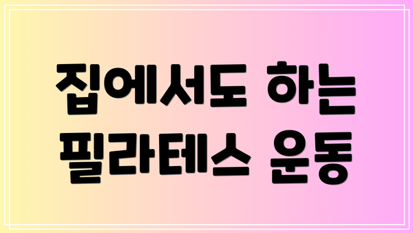 집에서도 하는 필라테스 운동