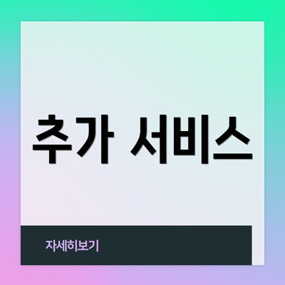 추가 서비스