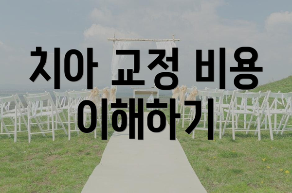 치아 교정 비용 이해하기