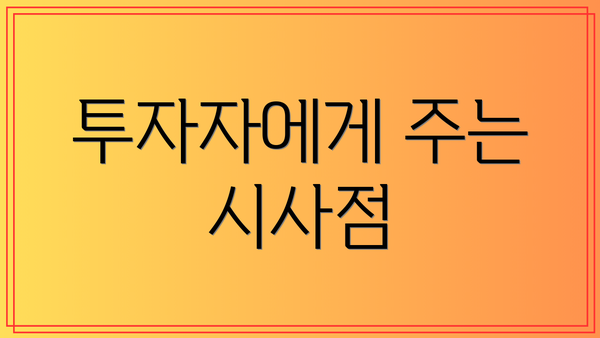 투자자에게 주는 시사점