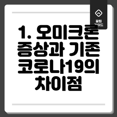 1. 오미크론 증상과 기존 코로나19의 차이점