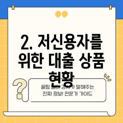 2. 저신용자를 위한 대출 상품 현황