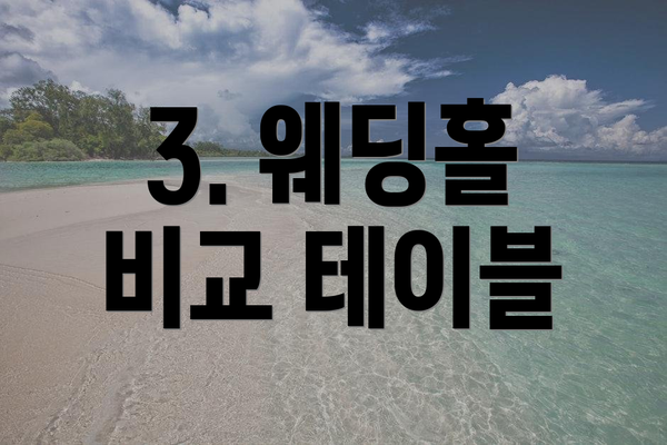 3. 웨딩홀 비교 테이블
