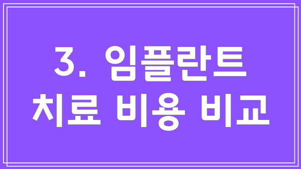 3. 임플란트 치료 비용 비교