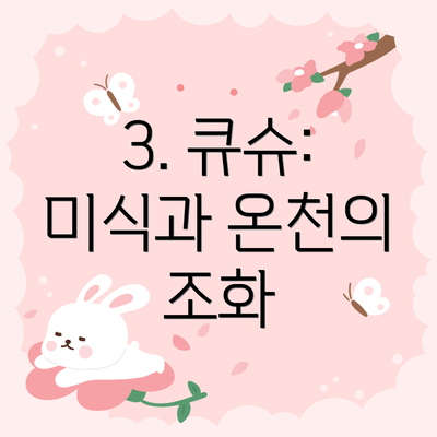 3. 큐슈: 미식과 온천의 조화