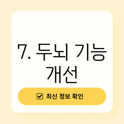 7. 두뇌 기능 개선