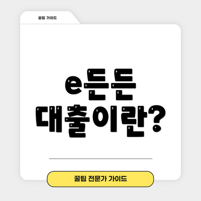 e든든 대출이란?