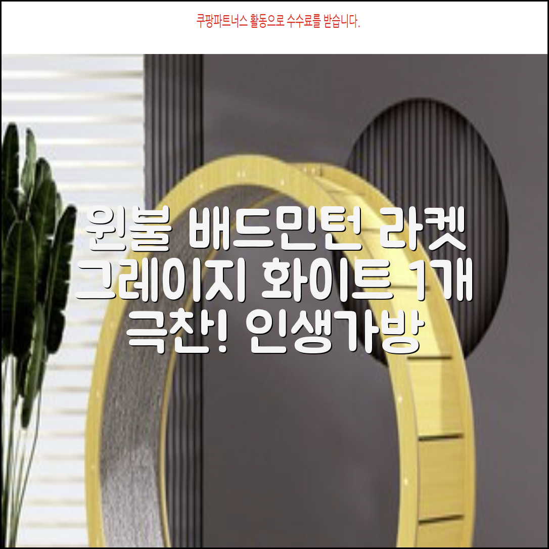 윈불 2단 배드민턴 테니스 라켓 가방, 그레이지 화이트, 1개 추천 리뷰