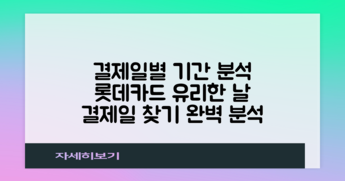 롯데카드 결제일별 사용기간 완벽 분석: 당신에게 유리한 결제일 찾기