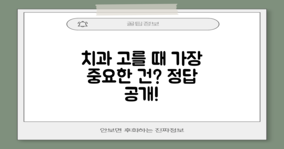 치과 선택, 가장 중요한 기준은?
