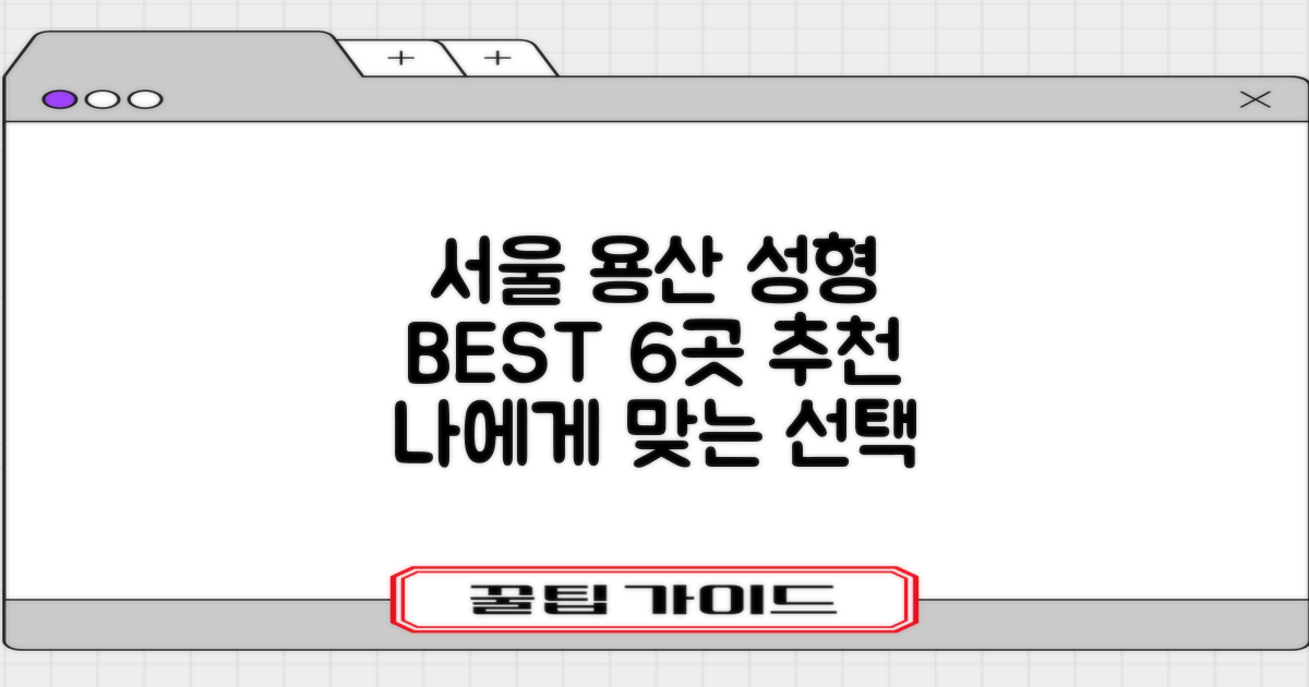 서울 용산구 성형외과 추천 6곳: 나에게 맞는 선택은?